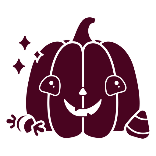 Netter Halloween-Kürbis und Süßigkeiten PNG-Design