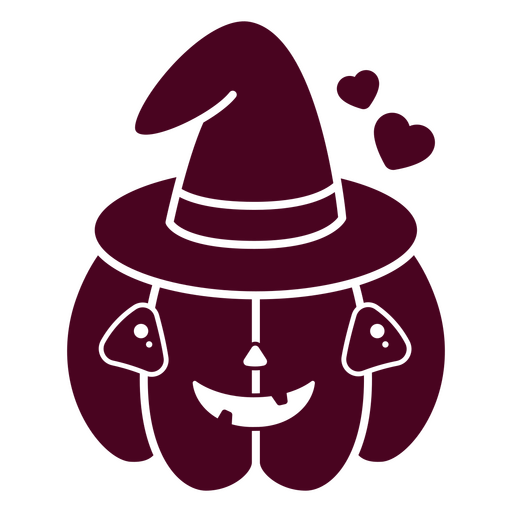 Cute witch pumpkin character PNG Design