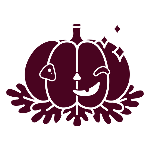 Cute pumpkin character winking PNG Design