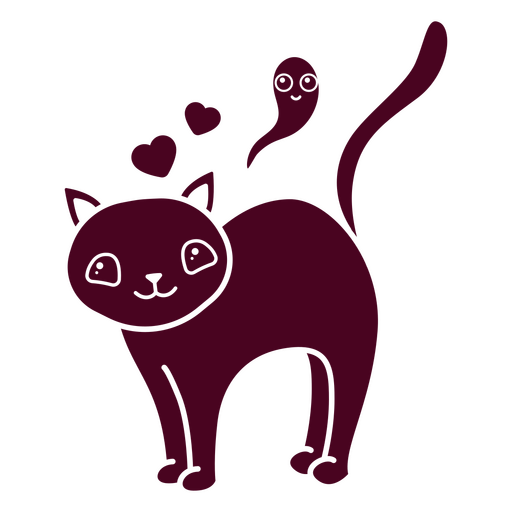 Cute halloween cat and ghost PNG Design