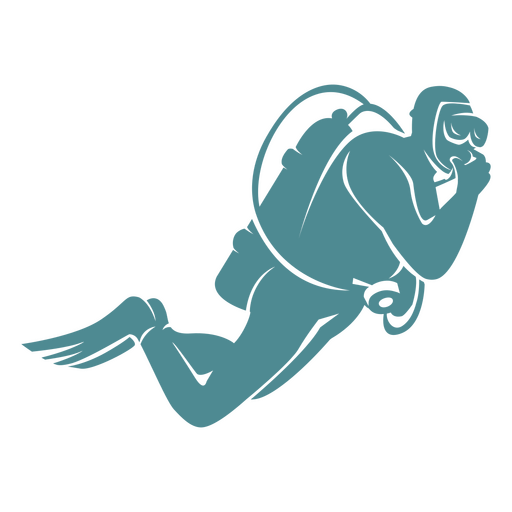 Silhueta de homem de mergulho de atividade aquática