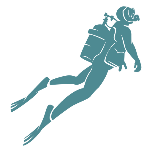 Water activity scuba dive man people silhouette PNG Design