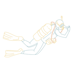 Water activity scuba dive simple man people PNG Design