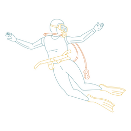 Water activity scuba dive simple people PNG Design