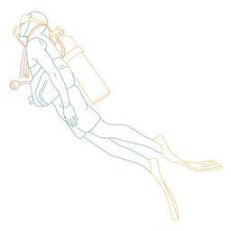 Simple scuba dive man PNG Design