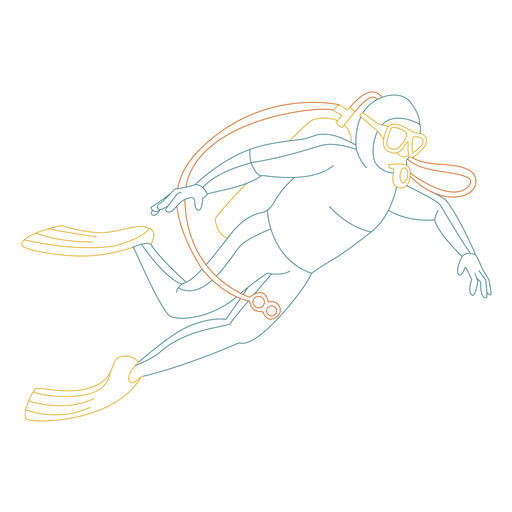 Simple scuba diving man PNG Design