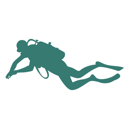 Scuba diver swimming silhouette PNG Design