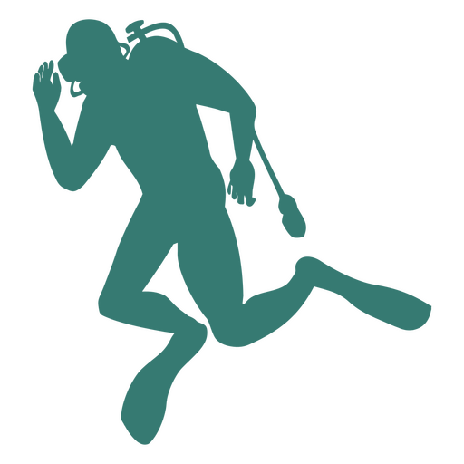 Diver underwater detailed silhouette PNG Design