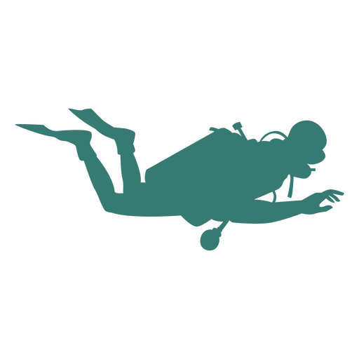 Mergulhador nadando silhueta detalhada Desenho PNG