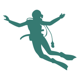Silueta realista de buzo Diseño PNG