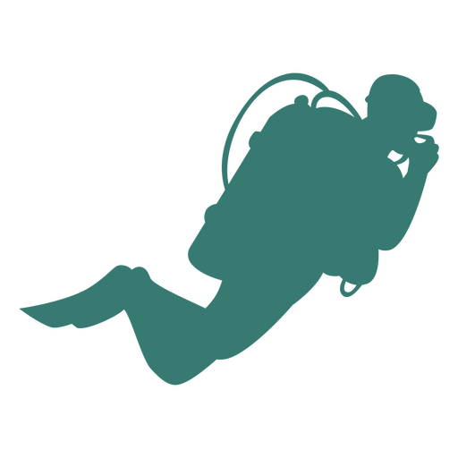 Underwater diver silhouette PNG Design