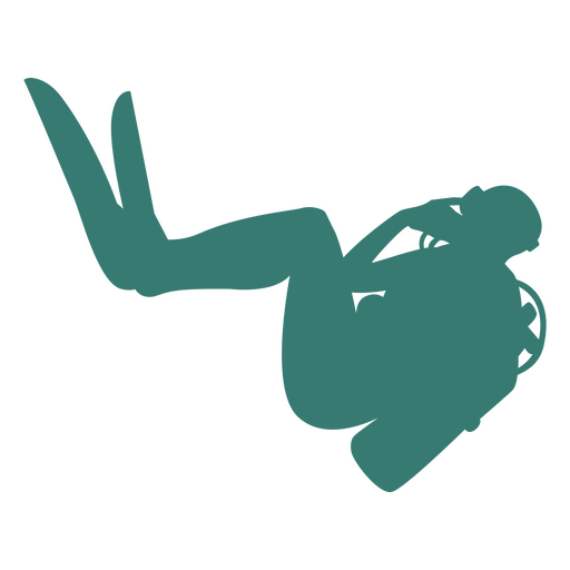 Scuba diver realistic silhouette PNG Design