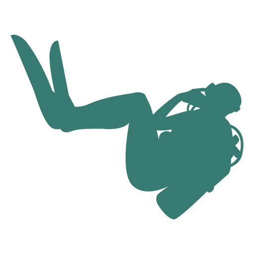 Silhueta realista de mergulhador Desenho PNG