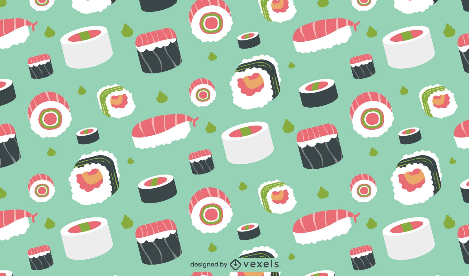 Sushi-St?cke japanisches Essensmuster-Design