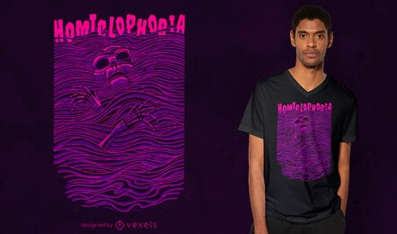 Homiclophobia line art psd diseño de camiseta