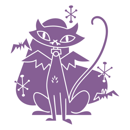 gato vampiro retrô Desenho PNG