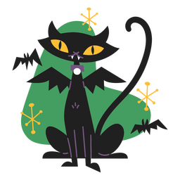 Desenho de gato vampiro retrô Desenho PNG