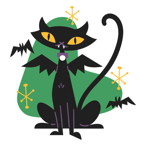 Desenho de gato vampiro retrô Desenho PNG