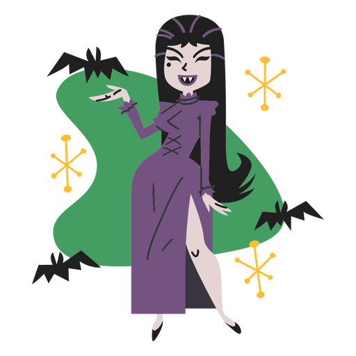 Senhora vampira retrô Desenho PNG