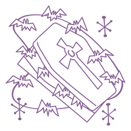 Retro vampire coffin bats PNG Design