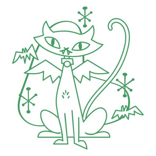 Lindo gato vampiro mascota Diseño PNG