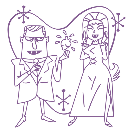 Desenho de casal de vampiros Desenho PNG