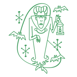 Viejo personaje de dibujos animados de vampiros Diseño PNG