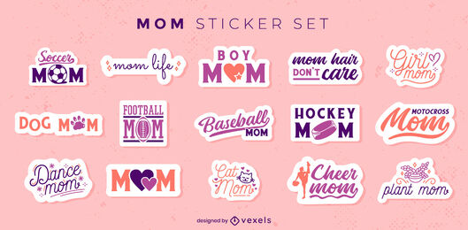 Mom lettering sticker set