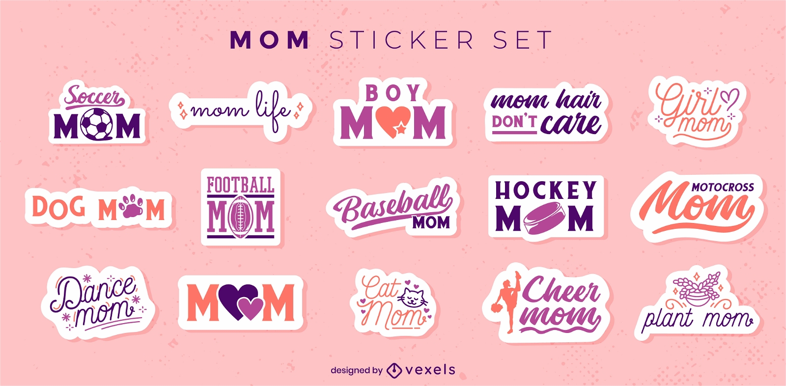 Mom lettering sticker set