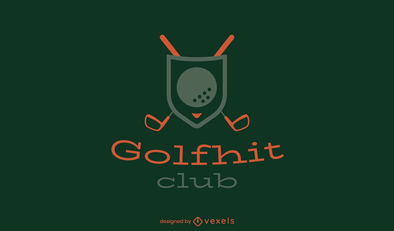 Golf clubs emblem stroke logo template