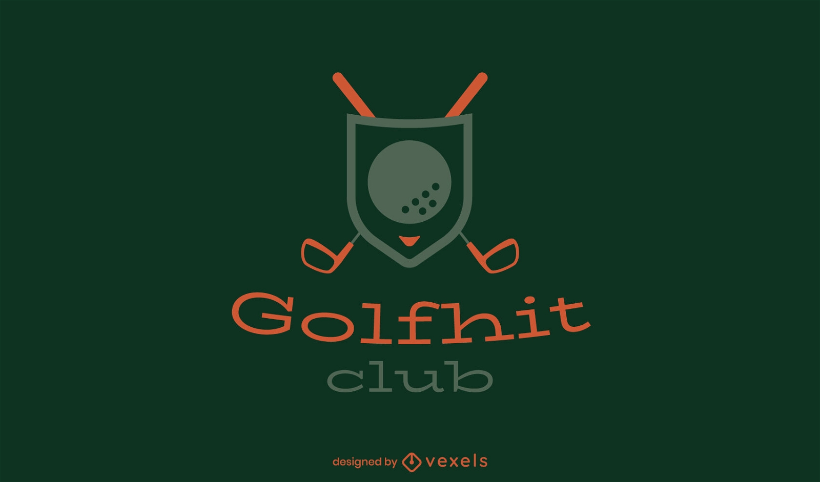 Modelo de logotipo do emblema de tacos de golfe