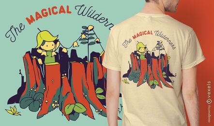 Magical wilderness tiny girl t-shirt design