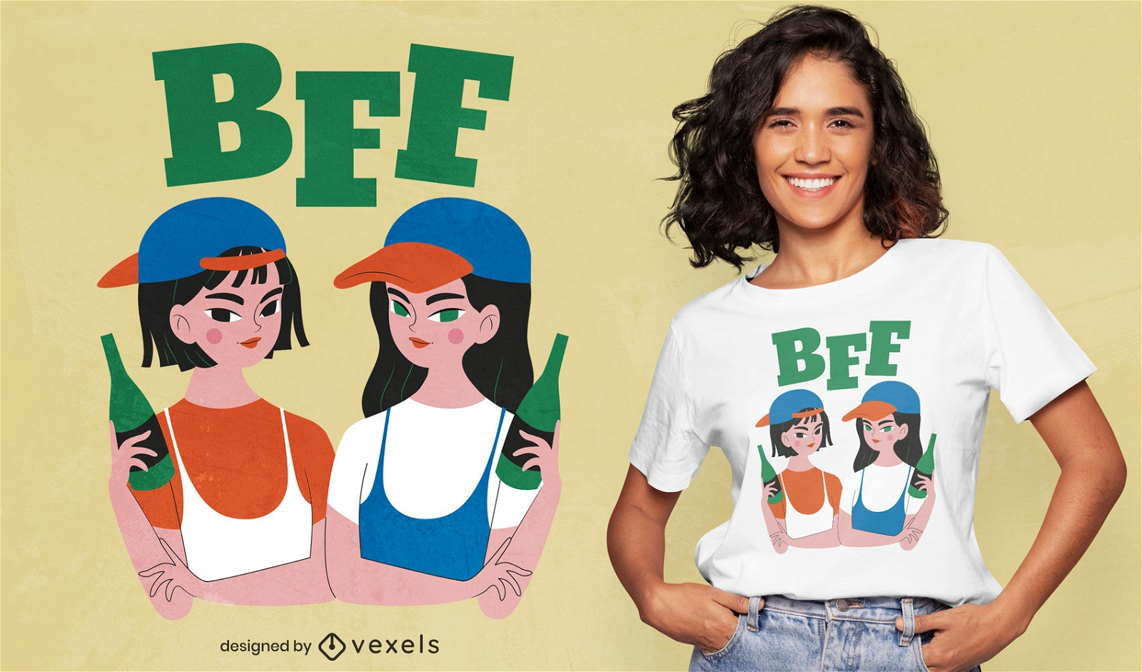 Bier-T-Shirt-Design der besten Freunde für Mädchen