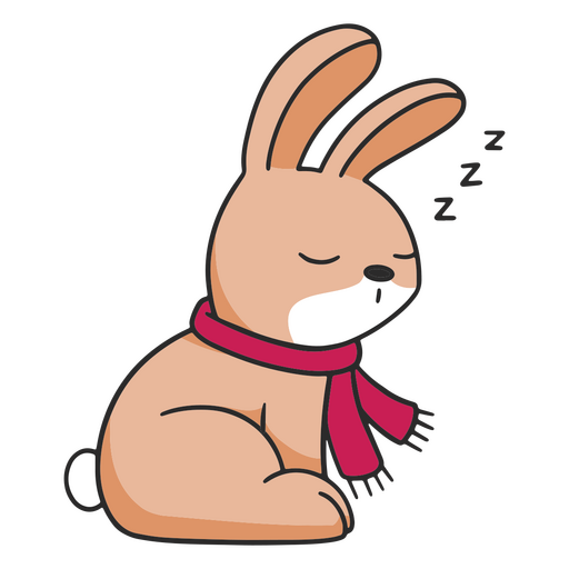 Cute autumn scarf bunny character PNG Design