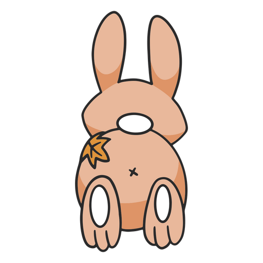 Cute autumn butt bunny character PNG Design