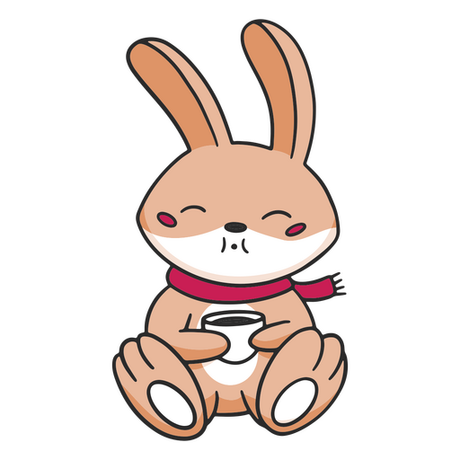 Cute autumn coffee bunny character