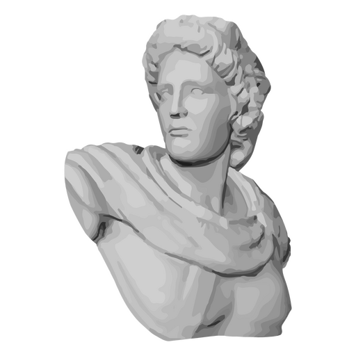 Escultura de busto griego realista Diseño PNG