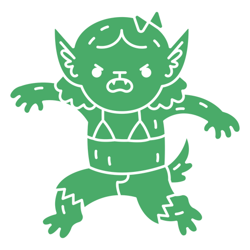 Werewolf monster creature simple kawaii character PNG Design