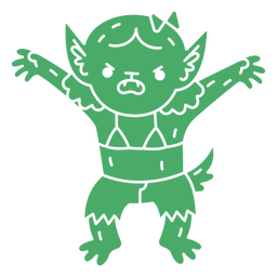 Personaje de hombre lobo monstruo kawaii simple de Halloween Diseño PNG