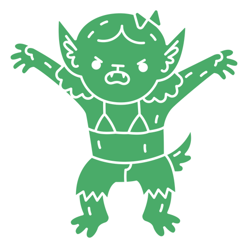 Personagem simples de lobisomem de monstro kawaii de Halloween Desenho PNG