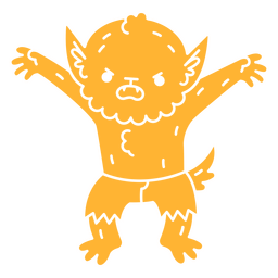 Halloween simple kawaii monster werewolf character PNG Design Transparent PNG