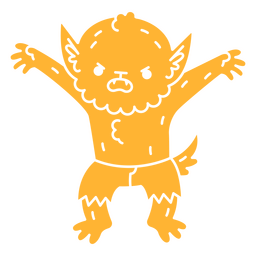 Personagem de lobisomem de monstro kawaii simples de Halloween Desenho PNG