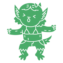 Personaje de hombre lobo monstruo simple kawaii de Halloween Diseño PNG