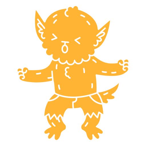 Personaje de hombre lobo simple monstruo kawaii de Halloween