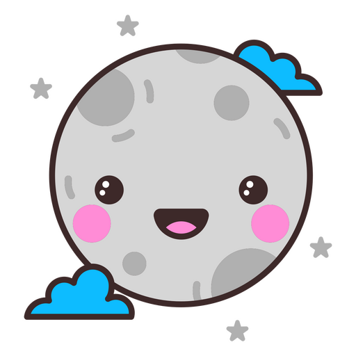 Cute full moon character PNG Design