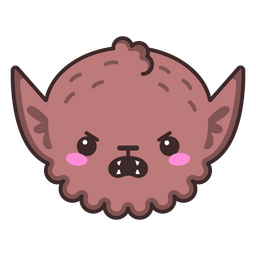 Lindo personaje de hombre lobo kawaii de Halloween Diseño PNG