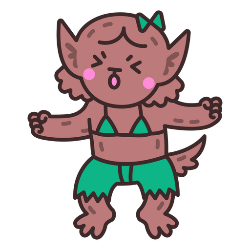 Werewolf kawaii character PNG Design