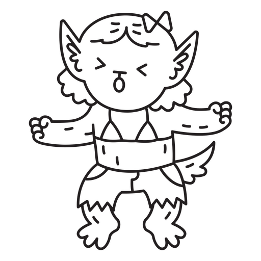 Werewolf Halloween simple character PNG Design
