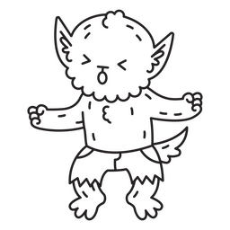 Personagem simples de monstro de Halloween de lobisomem Desenho PNG