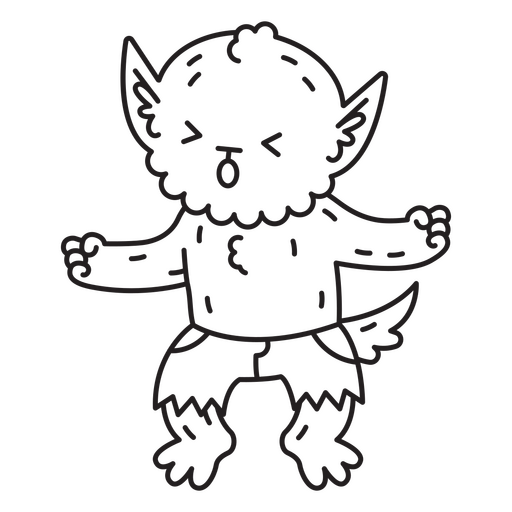Einfacher Charakter des Werwolf-Halloween-Monsters PNG-Design